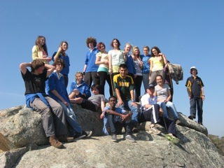 Covenant College students on the Dog Rocks outcrop (Wattle Day 2011)