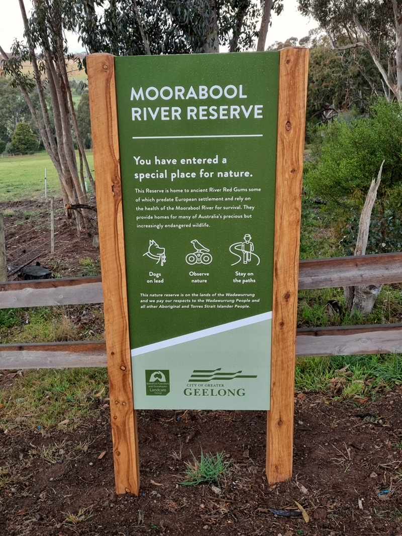 Moorabool River Reserve sign